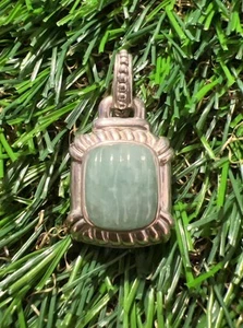 Judith Ripka Sterling Silver Carved Jade Pendant/Enhancer - Picture 1 of 5