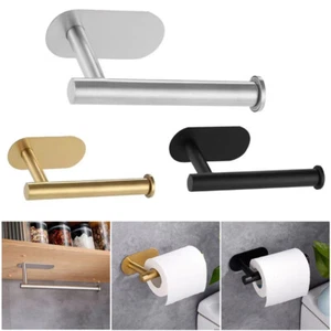 Stainless Steel Toilet Roll Paper Holder Strong Self Adhesive Stick Wall Mount - Picture 1 of 18