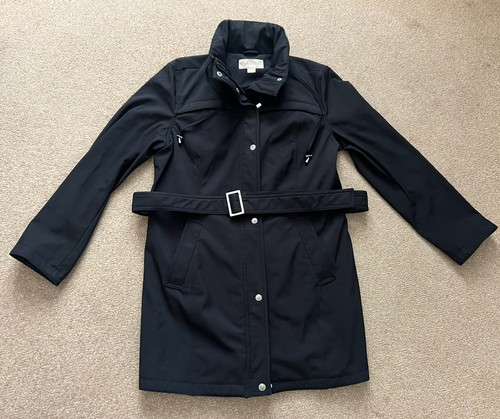 Giacca donna Michael Kors nera taglia L tasche cappuccio cintura cappotto