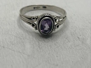 Vintage Amethyst massiv Sterling Silber Handarbeit Ring Gr. 9,75, 925 - Bild 1 von 5