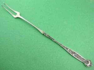 Sterling WHITING long handled Olive Serving Fork DRESDEN 1896 ~no mono - Picture 1 of 5