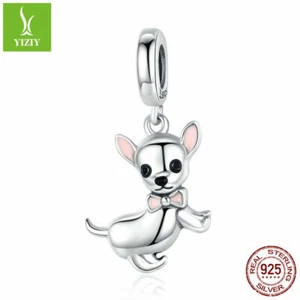 925 Silver Beads Charms Little Chihuahua Pendant Fit Bracelet Chain S925 Jewelry - Picture 1 of 7