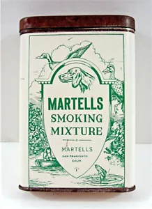 Licor vintage etiqueta de papel Martells bolsillo Tob lata martells San Francisco California - Imagen 1 de 3
