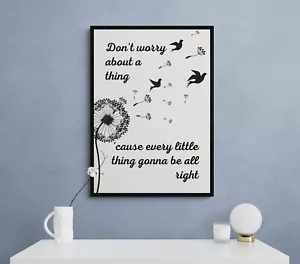 ~ Bob Marley 3 little birds wall art original print~ Free Postage - Picture 1 of 2