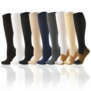 3pair Compression Socks Women Men 20-30Mmhg Extra Wide Calf Knee High plus Size - Picture 1 of 12