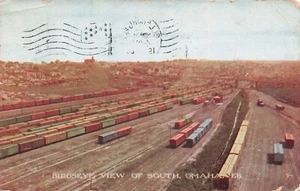 Postcard ~ South Omaha Nebraska, Bird's-Eye View of Railroad Yards - 1908 - Bild 1 von 2
