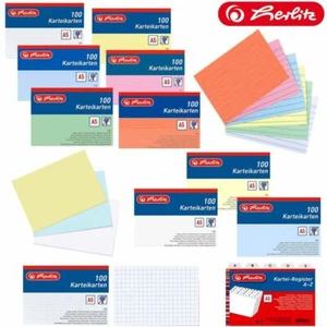 Herlitz Karteikarte A5 liniert/kariert/blanko Lernkarteikarten Register A5 A-Z - Bild 1 von 12