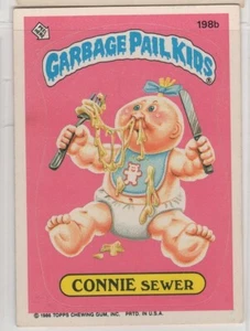 1986 Topps Garbage Pail Kids CONNIE SEWER #198b Sticker Card - Picture 1 of 2