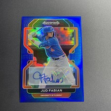 Jud Fabian 2022 Prizm Draft Auto Autograph Blue Prizm /99 Orioles H26