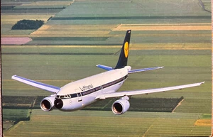 Lufthansa Airbus A310 Airplane Vintage Never Used Postcard VG - Picture 1 of 4