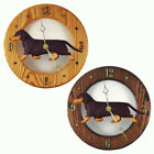 Dachshund Wood Clock Black/Tan