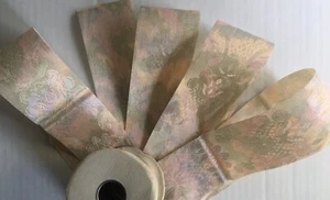 Rollo de cinta vintage Cottage Core floral melocotón rosa lila azul 2,5" de ancho 10 yardas años 80 - Imagen 1 de 9