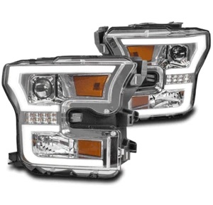15-17 FORD F-150 F150 PICKUP DRL LED BAR PROJECTOR HEADLIGHT LAMP CHROME HOUSING - Bild 1 von 4
