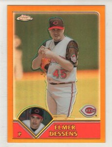 2003 Topps Chrome Gold Refractor #089 Elmer Dessens Cincinnati Reds BV$6 ###/449