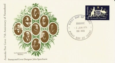 1976 Australia - 75th Anniversary of Nationhood FDC - FDI Sunshine VIC 3020 — 第 1/2 张图片