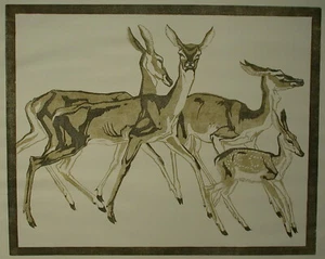 Ludwig Heinrich JUNGNICKEL (1881-1965) Mucche da cervo (1909)  - Foto 1 di 10