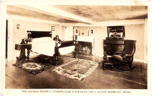 The Edison Room at Longfellow's Wayside Inn South Sudbury MA RPPC Postcard - Picture 1 of 2