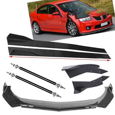 For Pontiac G8 GTO Carbon Fiber Front Bumper L Splitter Side Skirt Strut Rods Foto 1 de 4