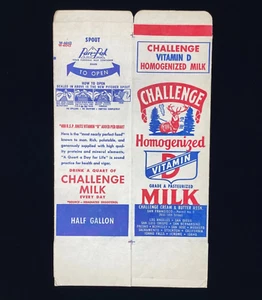 Vtg Unused Challenge Milk Dairy Carton San Francisco Los Angeles San Luis Obispo - Picture 1 of 6