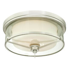 Glenford 33 cm Flush Mount Light Fitting Ceiling Lamp E27 Brushed Nickel