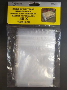 PlastikBeutel verschließbar 40 Stück 10 x 13 cm Druckverschlussbeutel - Bild 1 von 2