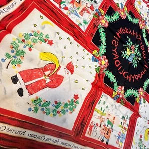 Vintage Made in Italy 1994 Deadstock Feed the Children Weihnachten großer Schal - Bild 1 von 9