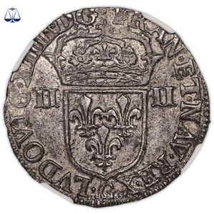 Coin - France Louis XIV Quart d'écu Silver - 1646-5 G Poitiers - NGC MS 62 - Picture 1 of 2