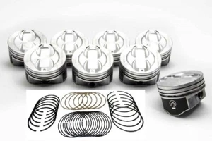 Mercruiser 255 260 280 Chevy Marine 5.7 350ci Dish Top Pistons+MOLY Rings +.020" - Picture 1 of 10