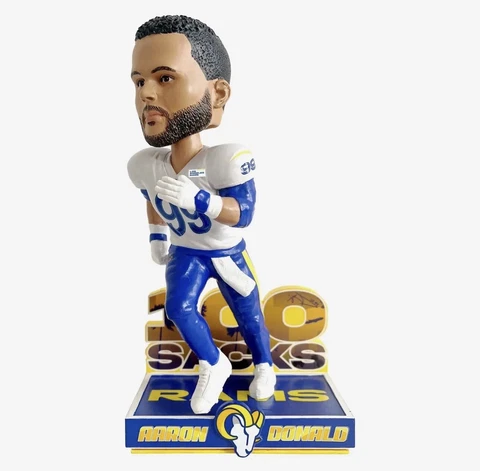 Aaron Donald Los Angeles Rams 100 Sacks Bobblehead FOCO  #/100  RARE Cover