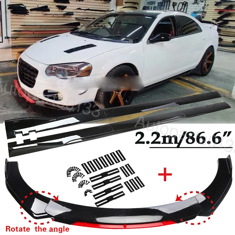 Front Bumper Lip Spoiler Splitter Body Kit &Side Skirts For Dodge Stratus R/T Foto 1 de 4
