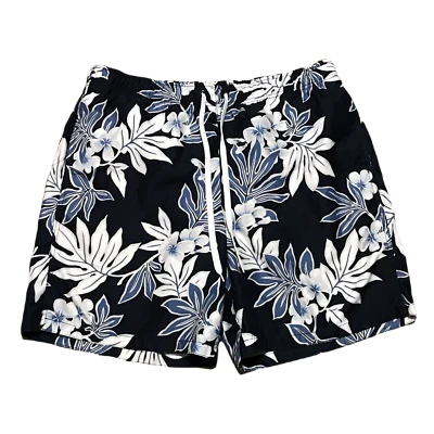 Bañador Merona ~ Talla XL ~ Azul Oscuro y Blanco ~ Cordones ~ Floral Foto 1 de 4