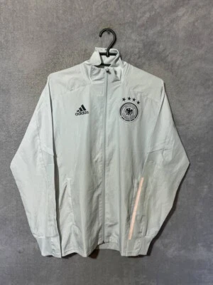 Germany Team Training Jacket With Zipped Gray Adidas Mens Size S - Image 1 of 4