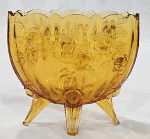 Fenton Glas 1967-69 Kohl Rose Bernstein Oval 4 Fuß Vase Vintage - Bild 1 von 5