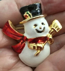 Weihnachten i SCHNEEMANN.  Brosche ~ Vintage Sammlerstück! - Bild 1 von 3