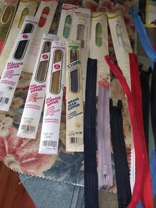 Lot of 58 VTG Polyester Zippers Mix Colors/Lengths  JP Coats,Talon,Star NEW - Picture 1 of 12