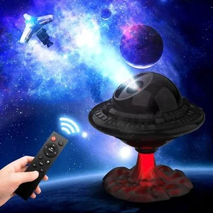 UFO Projektion Lampe, Galaxie Sternenhimmel-Projektor mit Fernbedienung Schwarz - Bild 1 von 24