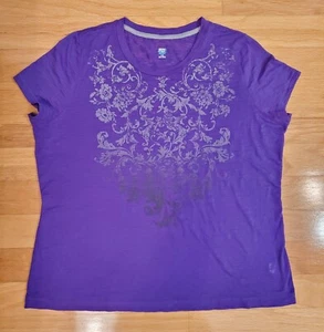 SB Active Womens Semi-Sheer Floral Short Sleeve Shirt Top Grunge Goth Size XL - Picture 1 of 10