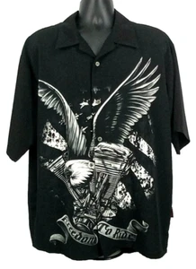 Camisa DRAGONFLY RoadHouse Para Hombres TALLA L Eagle Freedom To Ride Manga Corta Negra - Imagen 1 de 10