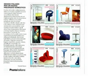 6 francobolli DESIGN ITALIANO Urquiola, Iosa Ghini, Laviani, ecc. Poste Italiane - Foto 1 di 1