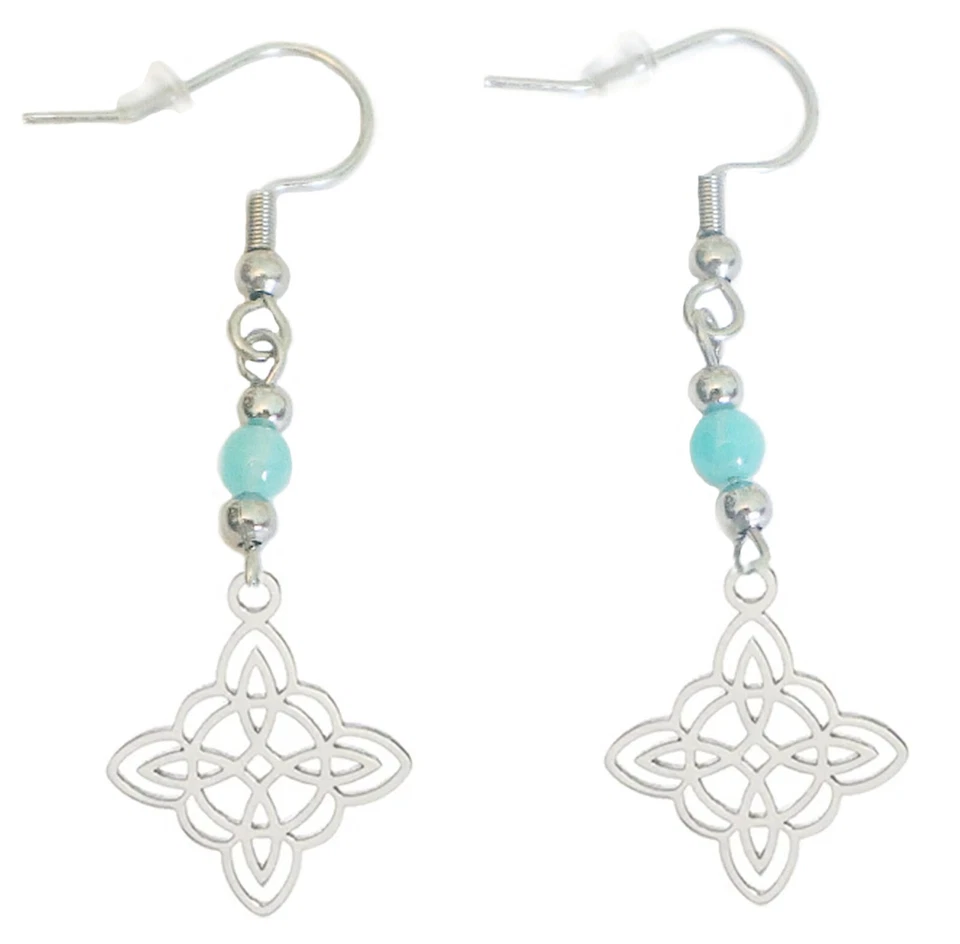 Pendientes Nudo de Bruja - Nudo de Bruja con tu Elección de Piedras Preciosas - Wicca Pagana Foto 1 de 4