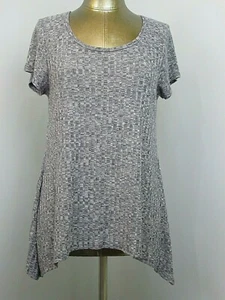 Vanity Asymmetrical Top Womens Size M Chest 37 Blue Gray Short Sleeve 201-22303 - Picture 1 of 7