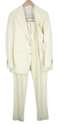Suitsupply Havana Jetted Men's Suit UK40R Wool Slim Old White 2 Pieces Classic - Image 1 of 4