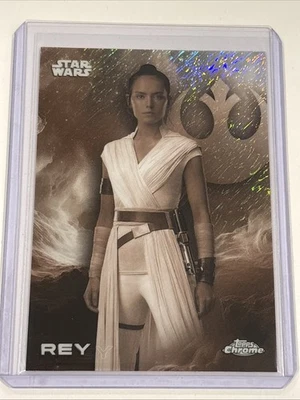 2025 Topps Chrome Star Wars Rey Black & White Shimmer #155 Case Hit SP FA - Image 1 of 2