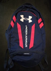 Mochila Under Armour Hustle 5.0 Storm Roja Azul Oscuro Usada Excelente Estado. - Imagen 1 de 4