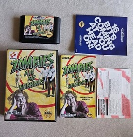 ZOMBIES ATE MY NEIGHBORS SEGA GENESIS 100% COMPLETE IN BOX W/ POSTER & REG