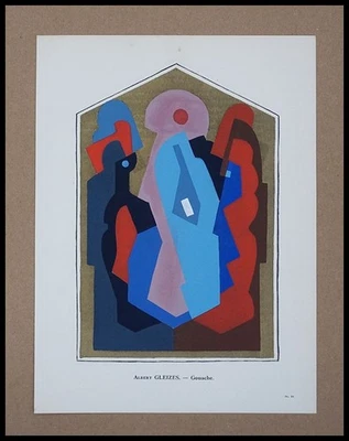 Albert GLEIZES : Composition cubiste, lithographie en pochoir  1929 - Photo 1/4