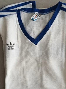Adidas original Vintage T-Shirt Gr. 7/8 60er 70er retro weiß blau mit Flock - Bild 1 von 3