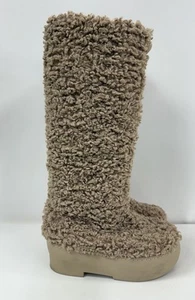 Gia Gorghini hellbraun Kunst Lammfell Winter Schnee Kniehohe Stiefel Größe 36 - 6 - Bild 1 von 4