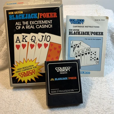 Ken Uston Poker & Blackjack Colecovision Coleco 1982 CIB Tested Works Moreinstor - Image 1 of 4