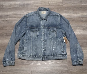 Polo Ralph Lauren Men's 2XL Paint Splatter Distressed Denim Trucker Jacket XXL - Picture 1 of 12